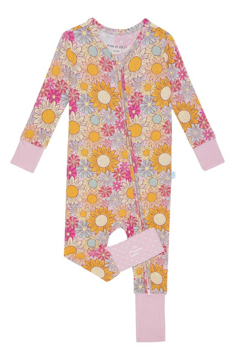 Posh Peanut Rosalinda Fitted Convertible One-Piece Pajamas, Main, color, 