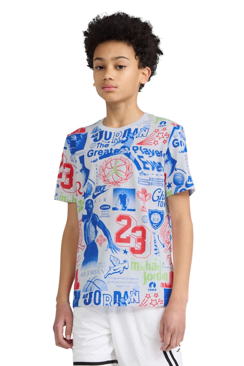 Kids' MJ Billboard Print T-Shirt, Alternate, color, WHITE