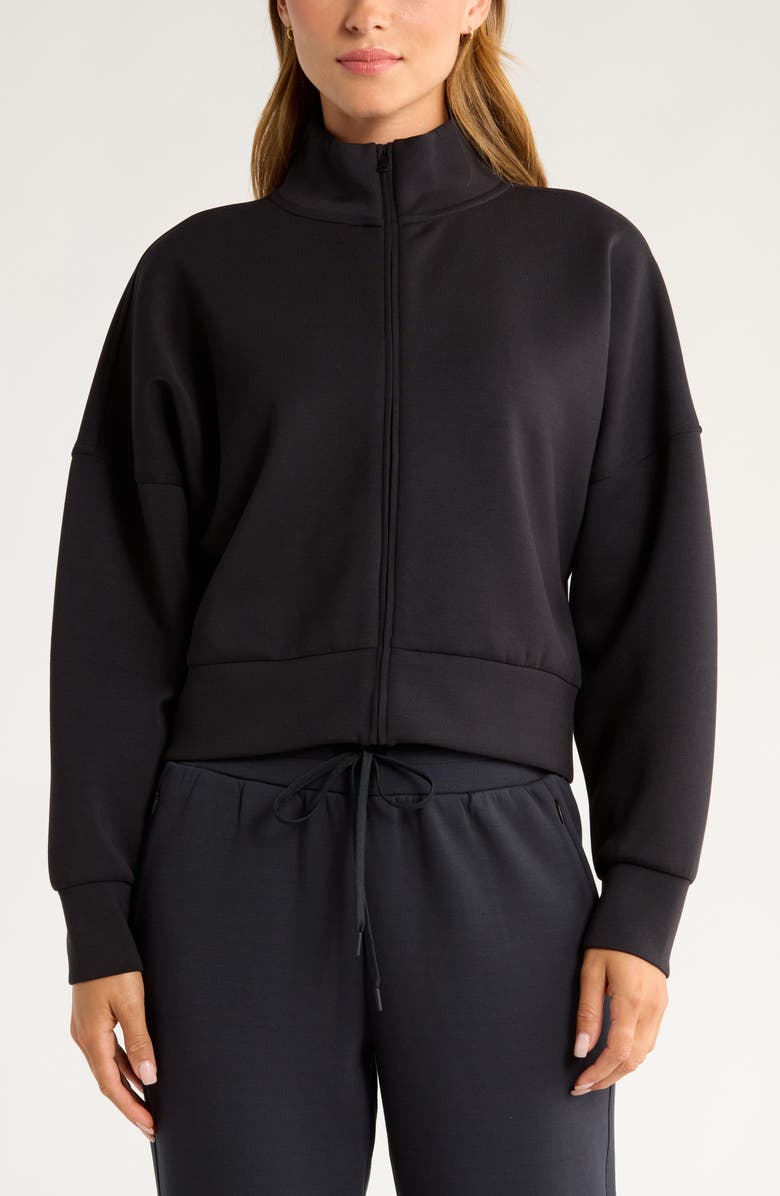 Zella Ultra Luxe Boxy Jacket, Alternate, color, Black