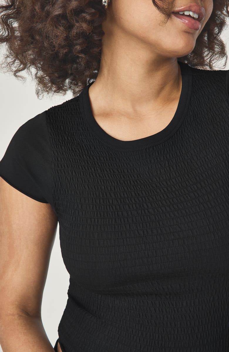 Florence by Mills Smocked Short Sleeve T-Shirt, Alternate, color, Black