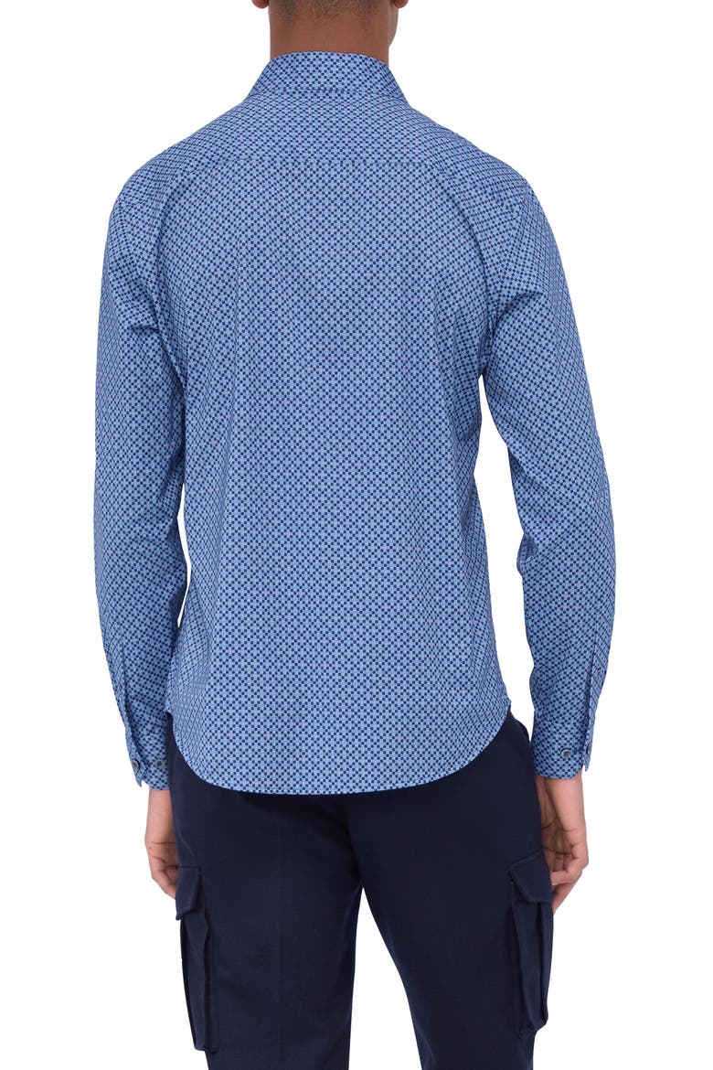 James OoohCotton® Microcheck Button-Up Shirt, Alternate, color, CLASSIC BLUE