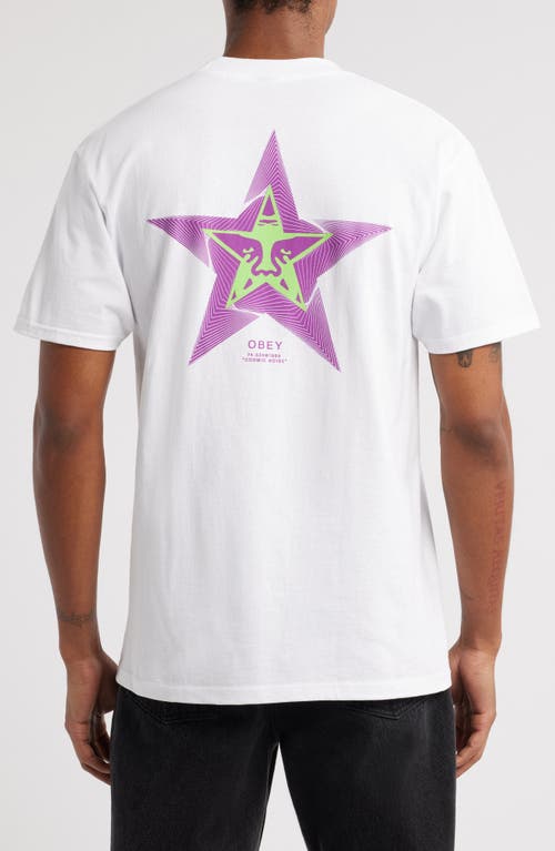 Shop Obey Cosmic Noise Graphic T-shirt In White
