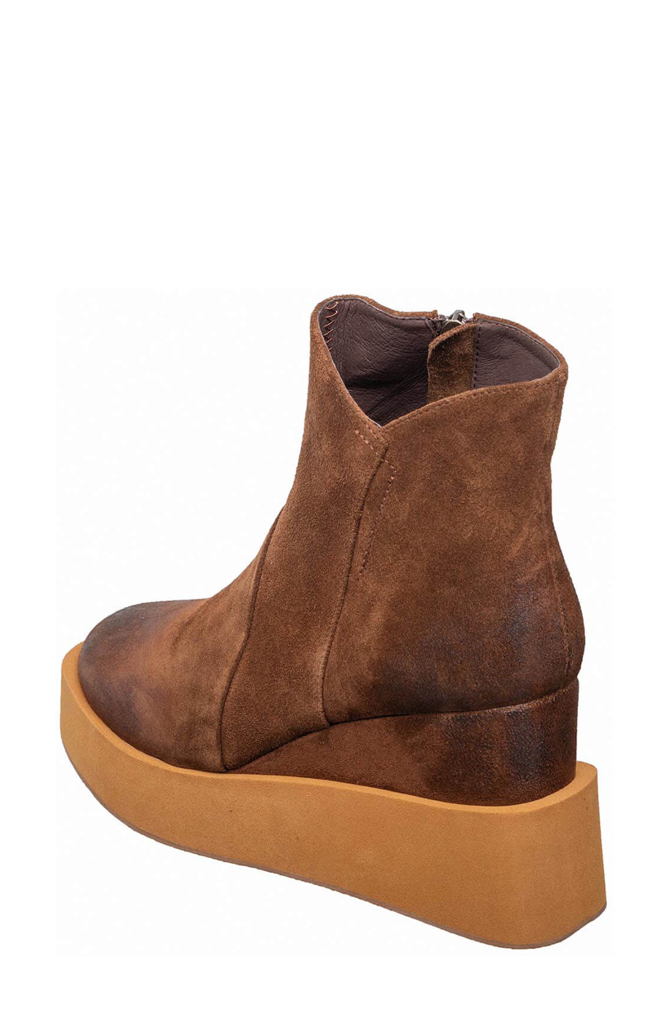 Suede Platform Wedge Boot, Alternate, color, CHOCOLATE