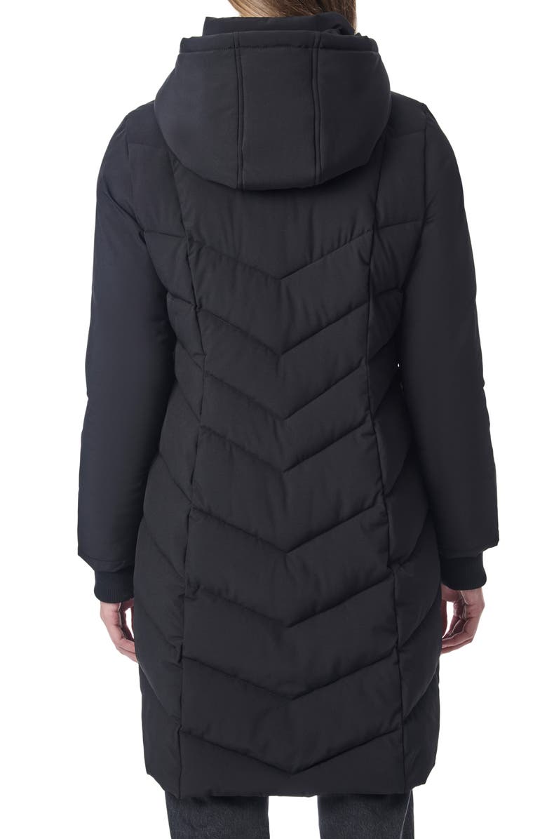 Bernardo Hooded Walker Coat, Alternate, color, Black