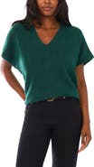 Vince Camuto V-Neck Short Sleeve Boxy Sweater