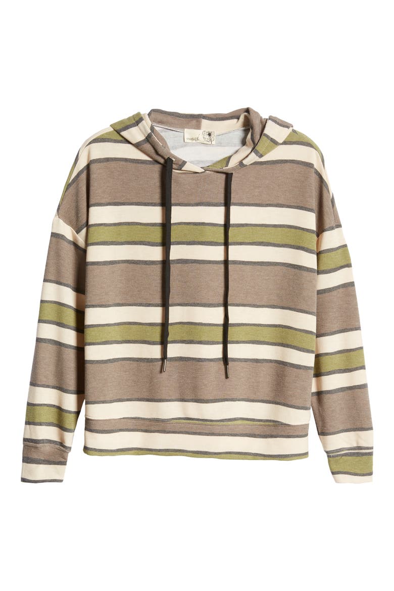 Hooded Sweatshirt, Alternate, color, BROWN/ GREY/ OLIVE STRIPE #1E