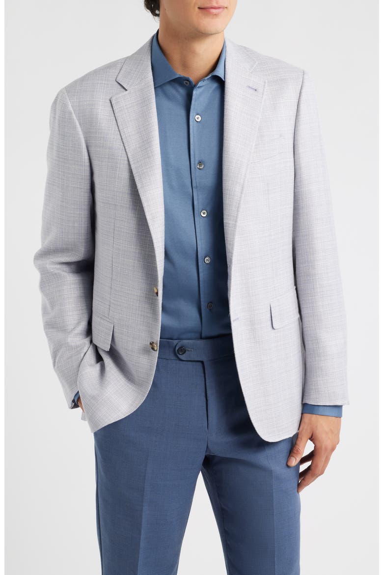Kei Trim Fit Light Purple Mélange Wool & Silk Blend Sport Coat, Main, color, LIGHT PURPLE