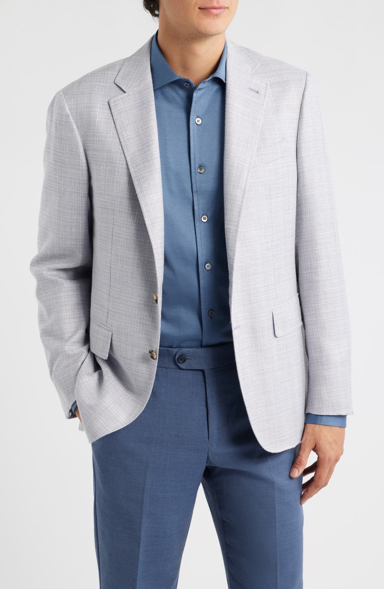 Canali Kei Trim Fit Light Purple Mélange Wool & Silk Blend Sport Coat, Main, color, Light Purple