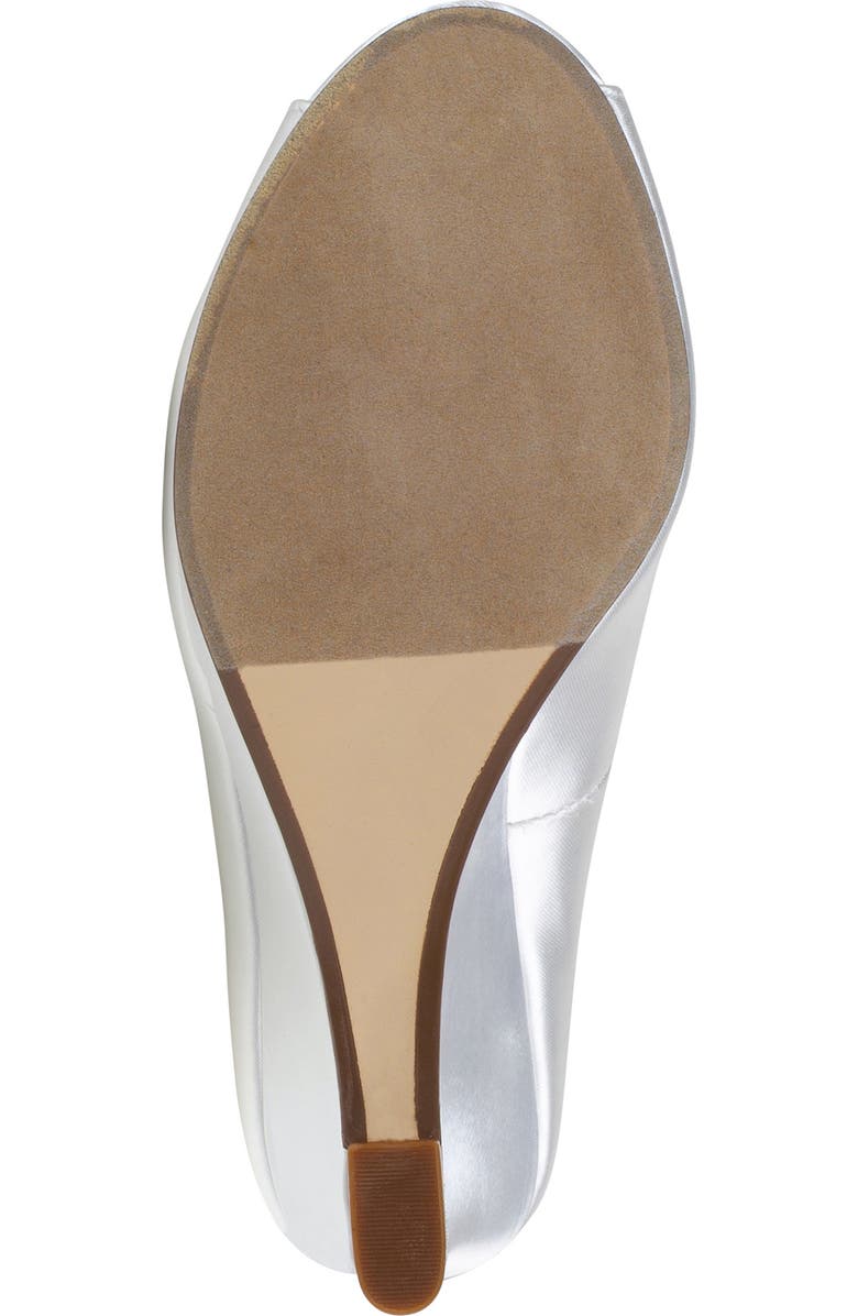 Touch Ups Nicole Peep Toe Wedge Pump, Alternate, color, White Satin