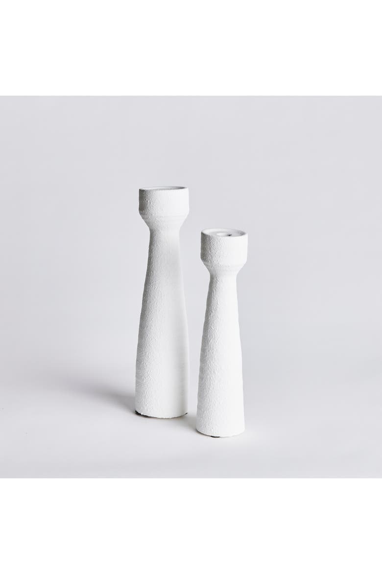 Colton Taper Candle Holder Stands Set of 2, Alternate, color, White