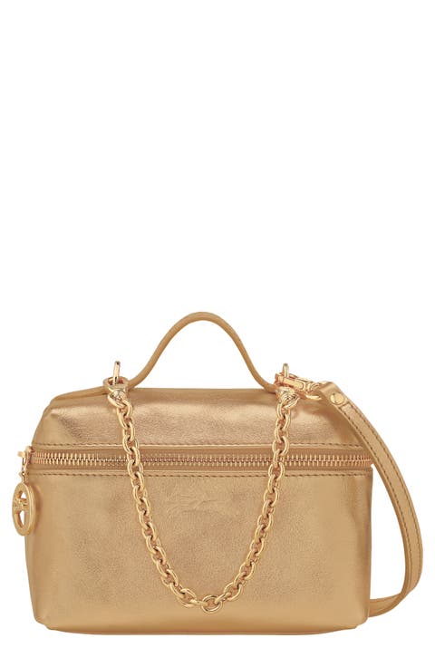 Extra Small Le Pliage Xtra Gold Leather Crossbody Bag