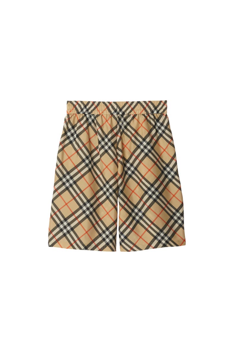 Burberry Check Silk Shorts, Alternate, color, Sand