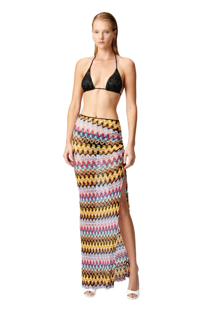 Missoni Long Skirt In Lamé Viscose Lace With Gathers, Main, color,