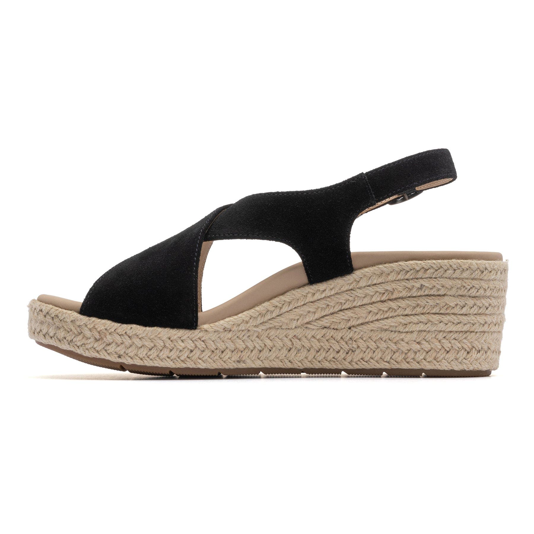Riviera Cross Sandal, Alternate, color, Black Suede - Regular