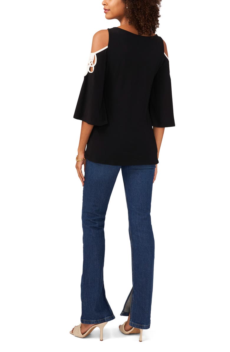 Vince Camuto Cold Shoulder V-Neck Top, Alternate, color, 
