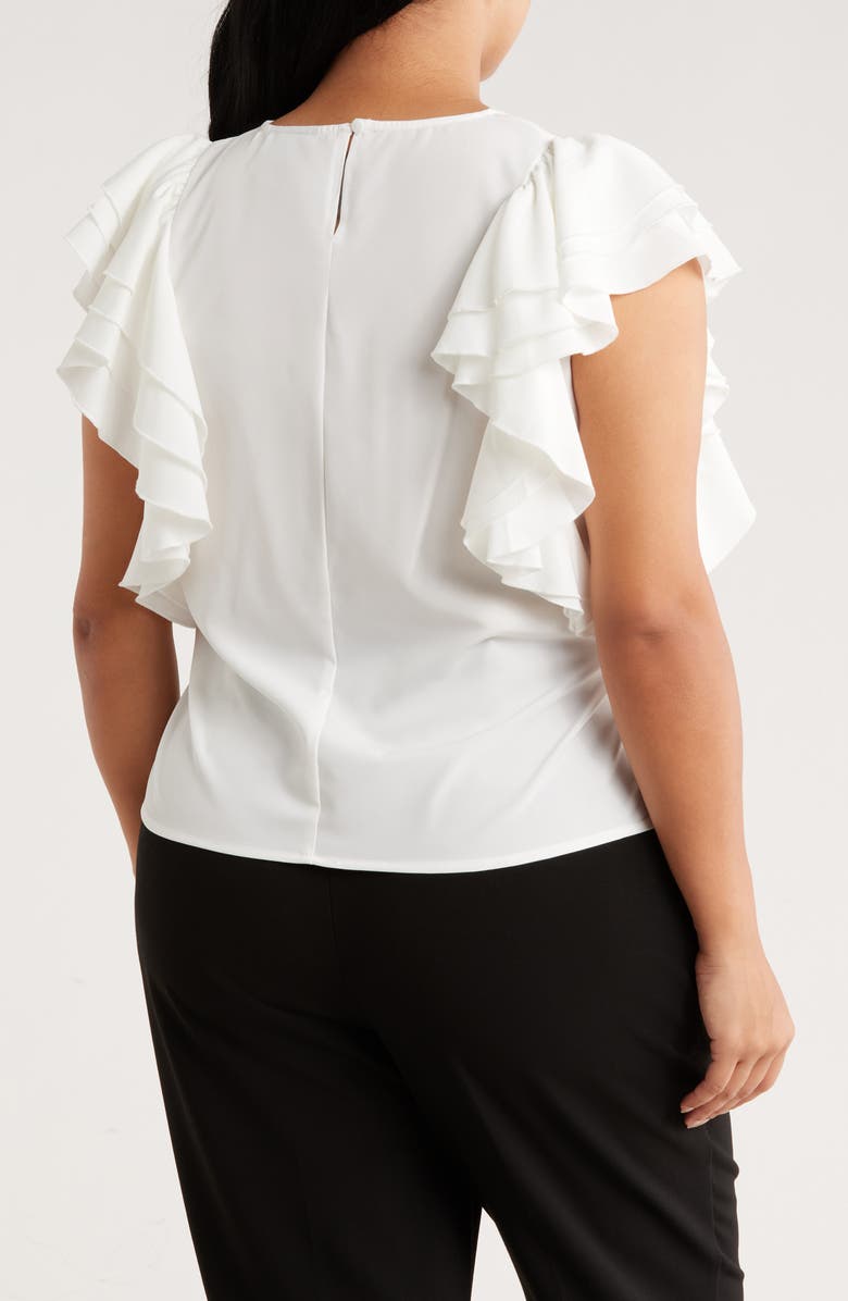 Forgotten Grace Flutter Sleeve Top, Alternate, color, White