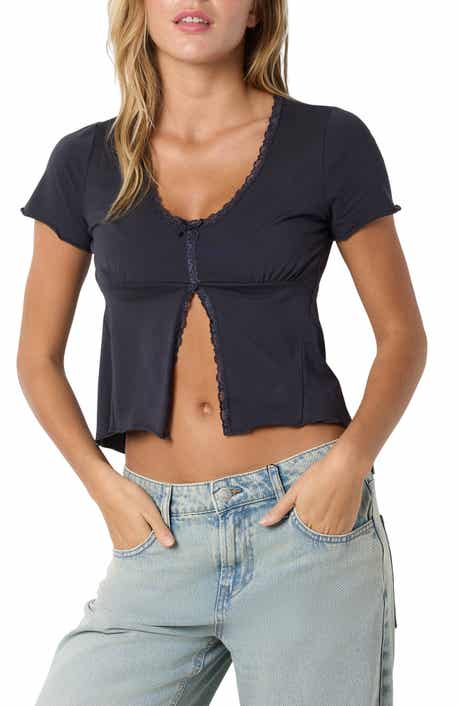 Noisy may Justine Lace Trim Top