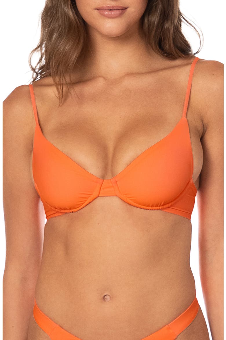 Orange Dainty Reversible Underwire Bikini Top, Main, color, ORANGE