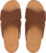 The Sak Penelope Leather Woven Slip On Sandal