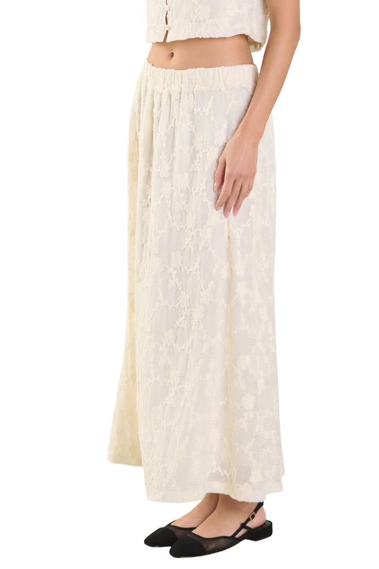 Floral Embroidered Maxi Skirt, Alternate, color, OFF WHITE