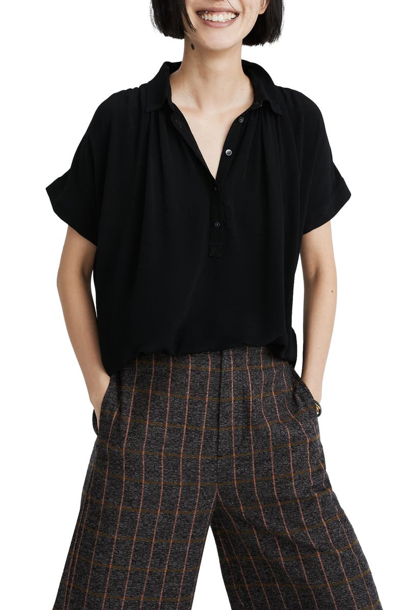 Madewell Central Drapey Popover Shirt, Main, color, 
