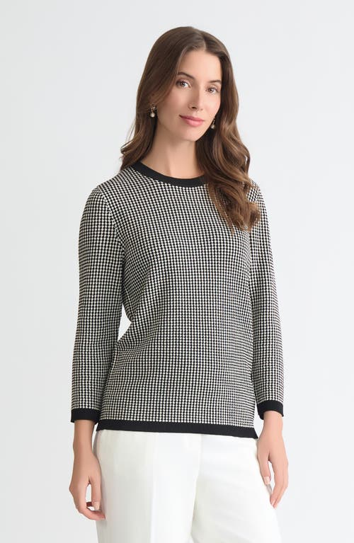 Kasper Geometric Stitch Sweater In Black