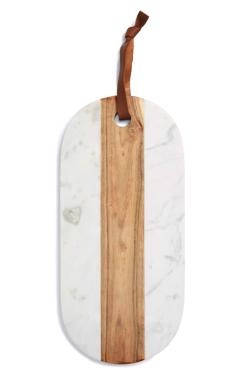 Thirstystone Marble & Wood Oval Serving Board, Main, color, 