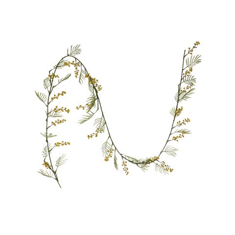 Faux Botanical Garland with Flowers