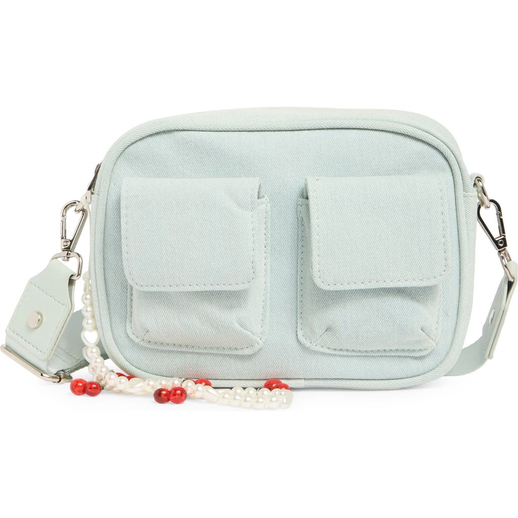 MADDEN GIRL MADDEN GIRL DENIM CAMERA CROSSBODY BAG