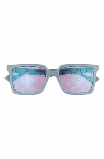 Gucci Logo Square Sunglasses, 55mm