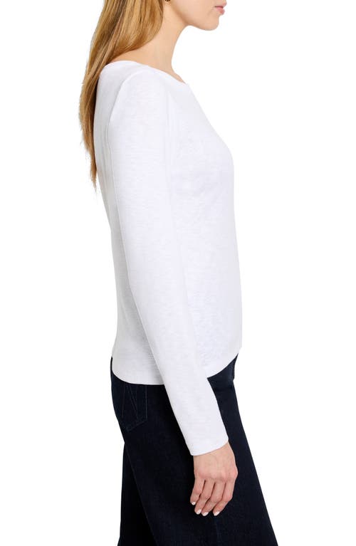 Nzt By Nic+zoe Long Sleeve Modern Boat Tee In White