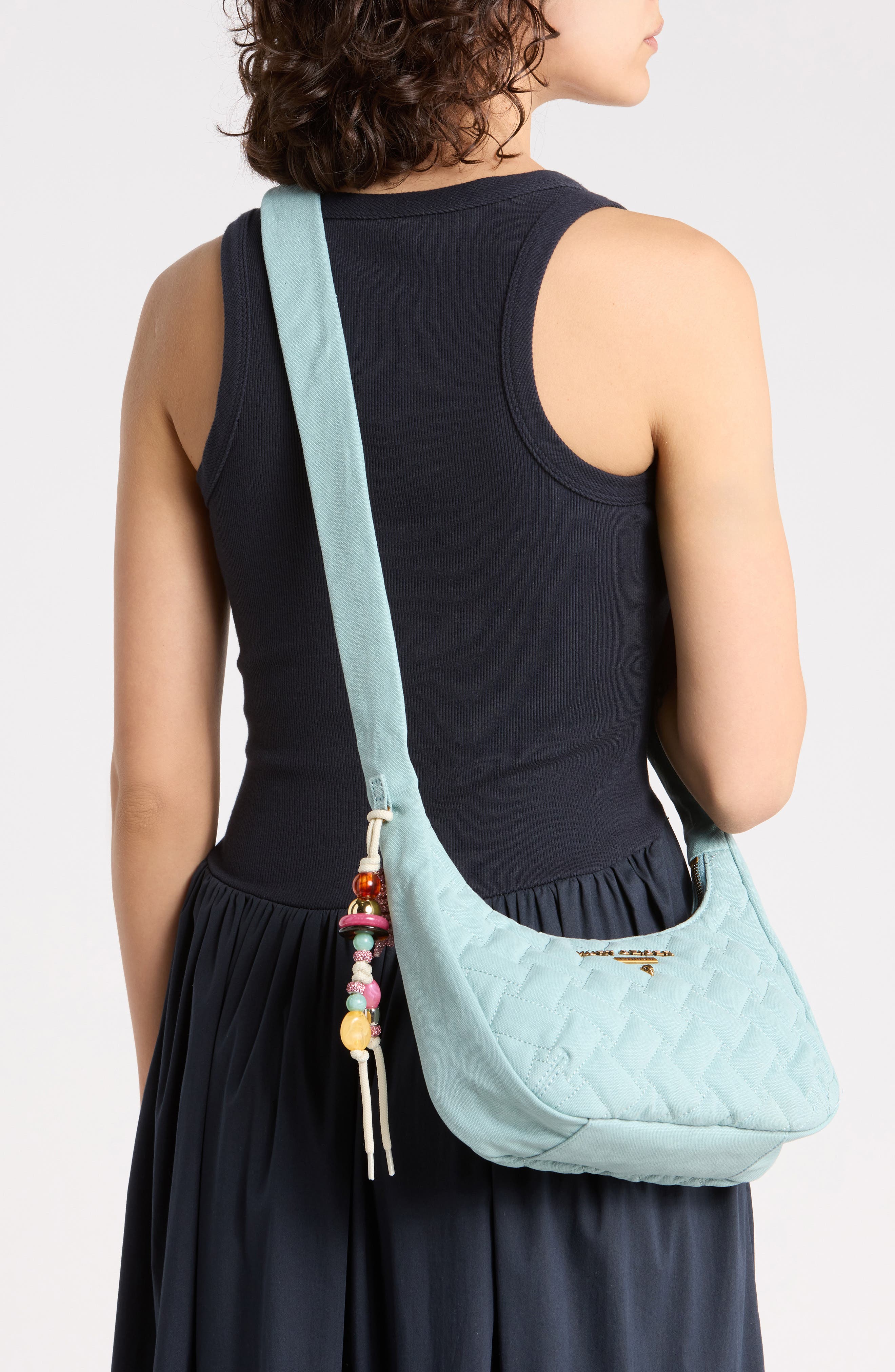 Angel Quilted Hobo Shoulder Bag, Alternate, color, LIGHT/ PASTEL BLUE