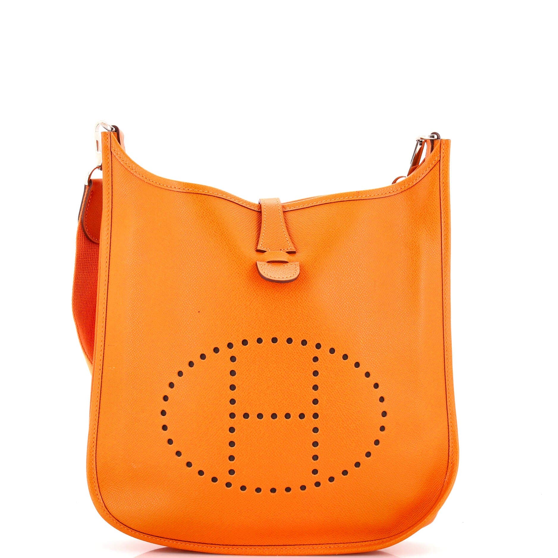 Pre-Owned Hermes Evelyne Bag Gen II Epsom PM, Main, color, Orange H