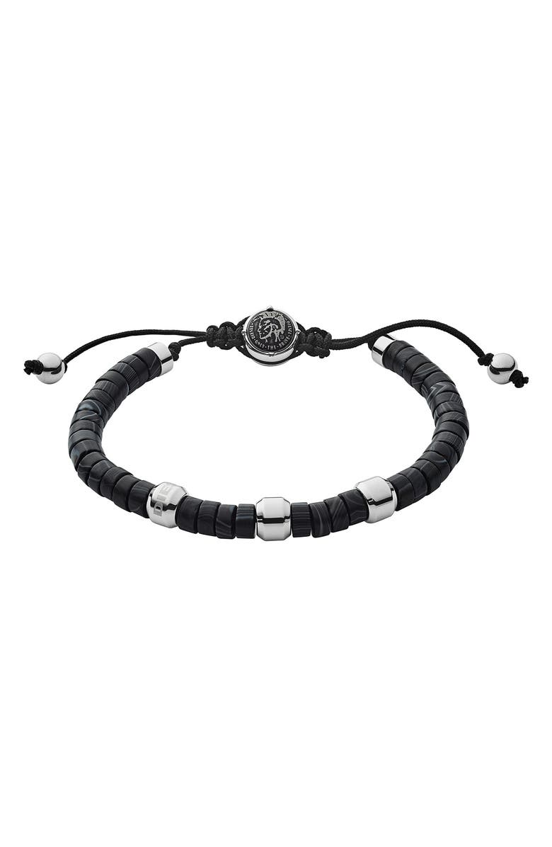 DIESEL<sup>®</sup> Agate Bead Sliding Knot Bracelet, Main, color, 