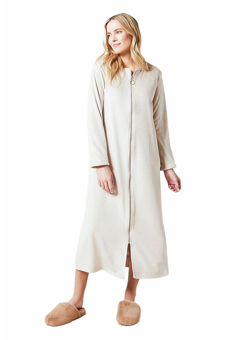 Serenity Sweetheart Neck Zip Robe, Main, color, Coco