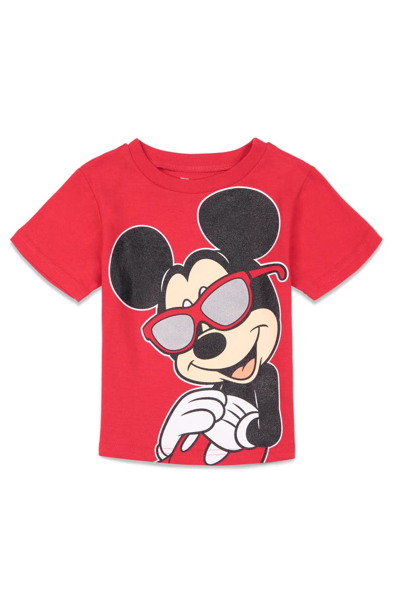 Disney Mickey Mouse & Friends T-Shirt & French Terry Shorts Set, Alternate, color, Mickey Mouse Red