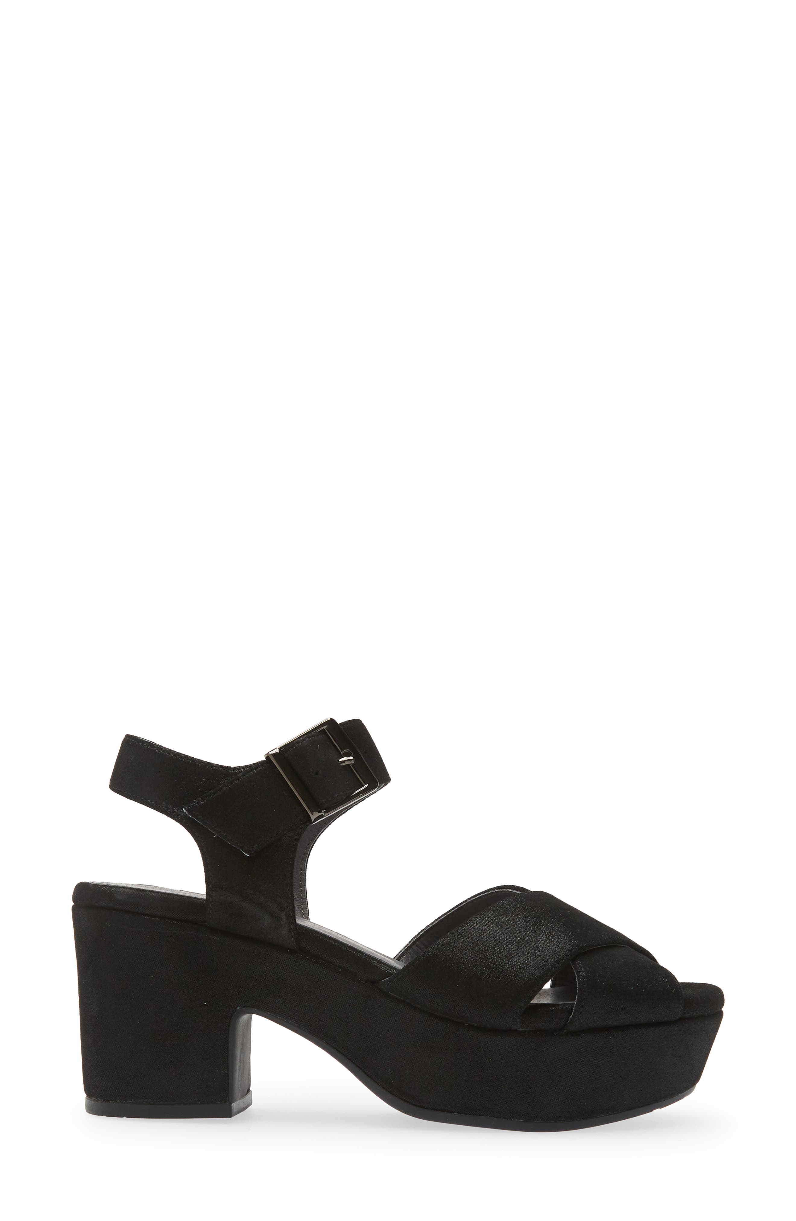 Chocolat Blu Ginny Ankle Strap Platform Sandal, Alternate, color, Black Shimmer
