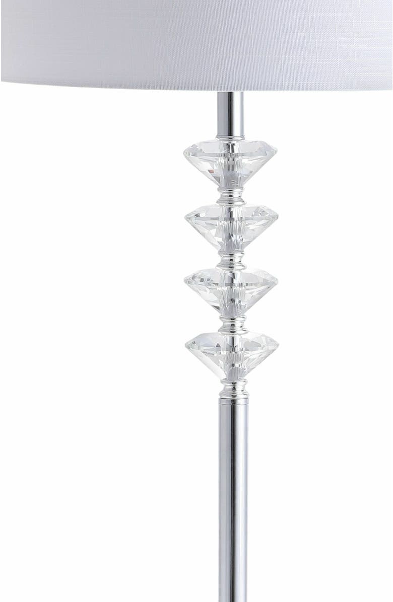 JONATHAN Y Mia Crystal/Metal LED Floor Lamp, Alternate, color, Clear/ Chrome