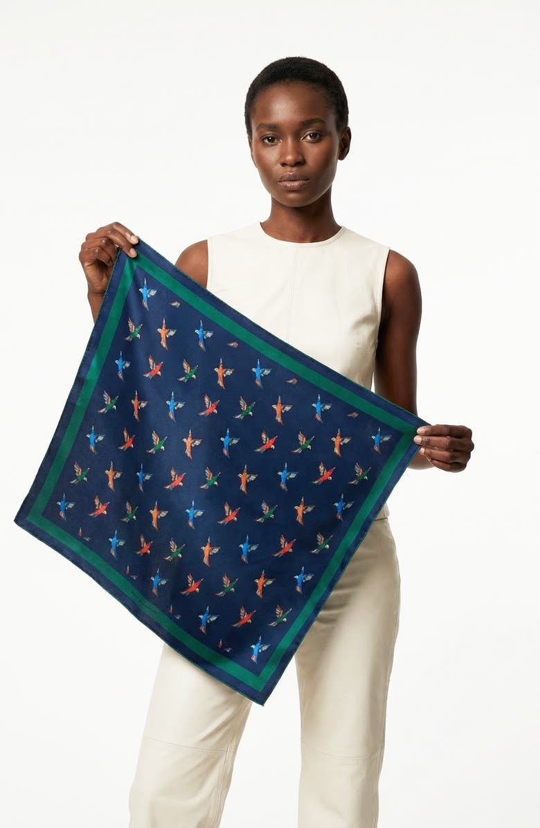 Jessie Zhao New York Freedom Wings Double Sided Silk Scarf, Alternate, color, Blue