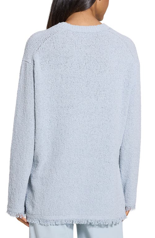 Theory Relaxed Organic Cotton Blend Terry Sweater In Blue