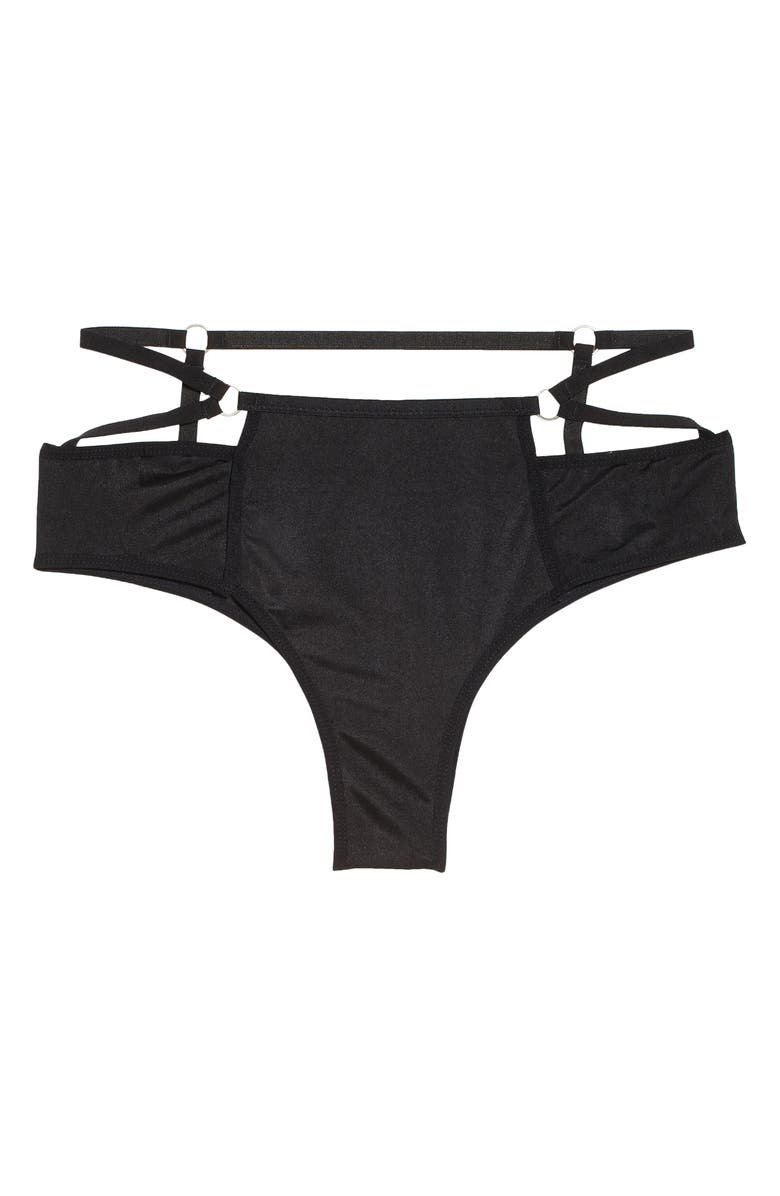 Hauty Strapped Up Bikini, Alternate, color, Black