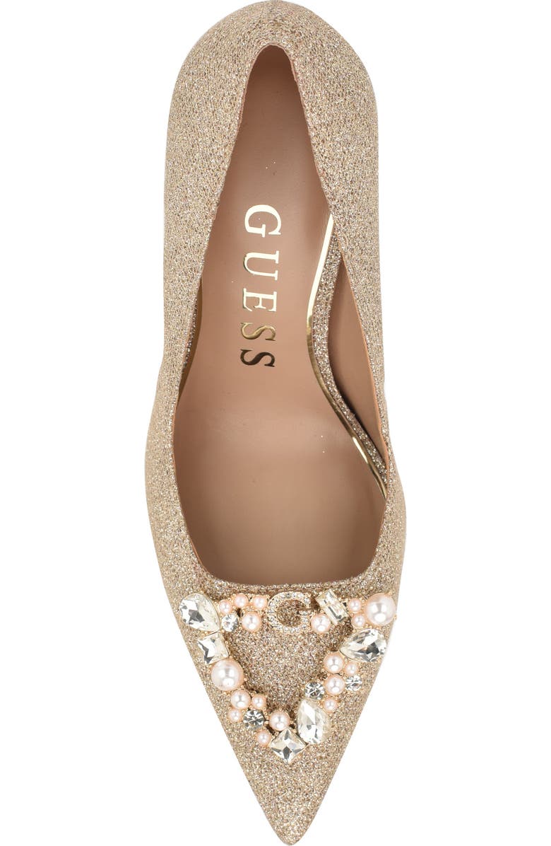 GUESS Prinsen 2 Tweed Pump, Alternate, color, Gold