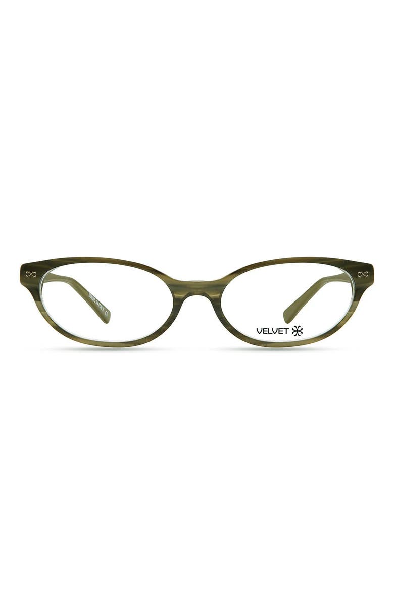 Velvet Eyewear Kat 52mm Cat Eye Optical Glasses, Main, color, Olive Green