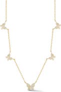 GLAZE JEWELRY Cubic Zirconia Butterfly Station Necklace