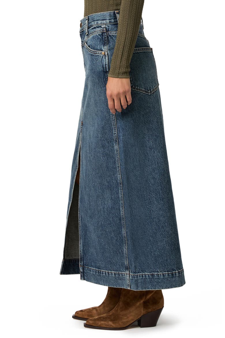 Tayler Denim Maxi Skirt, Alternate, color, READING