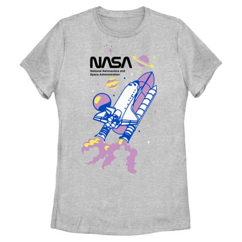 Junior's NASA Space Shuttle Illustration  Graphic T-Shirt