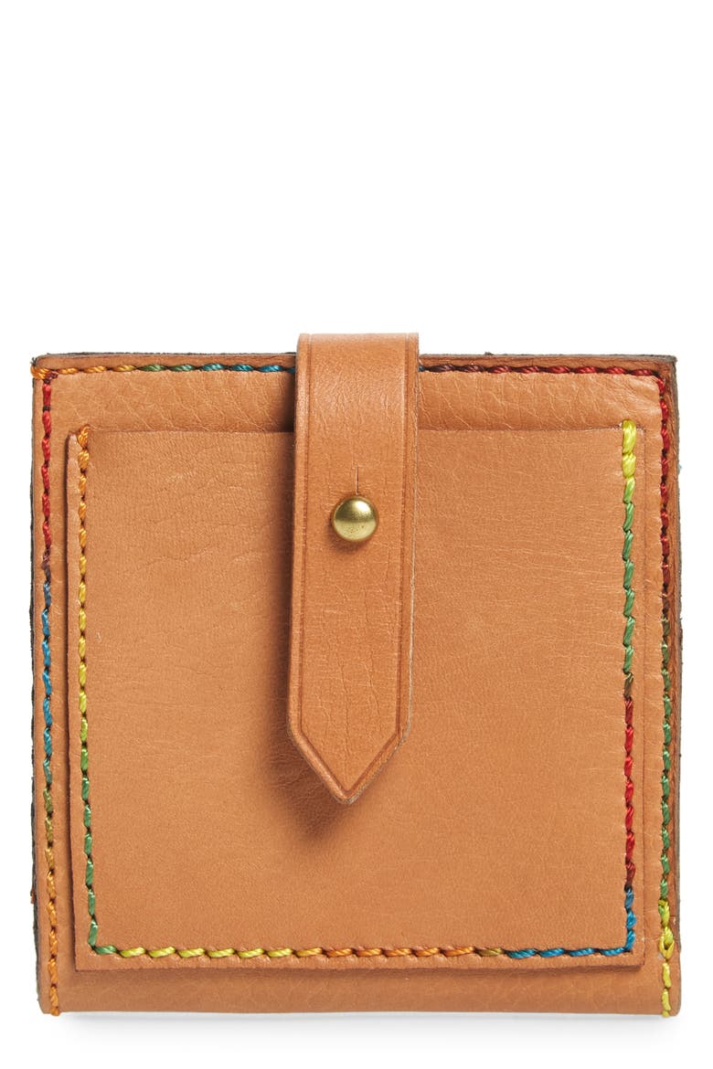 The Post Bifold Leather Wallet, Main, color, DESERT CAMEL