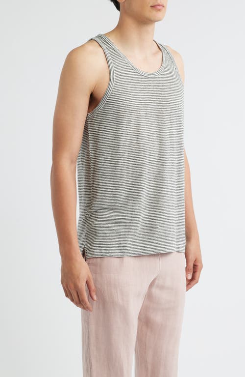 Alex Crane Linen Tank In Gray