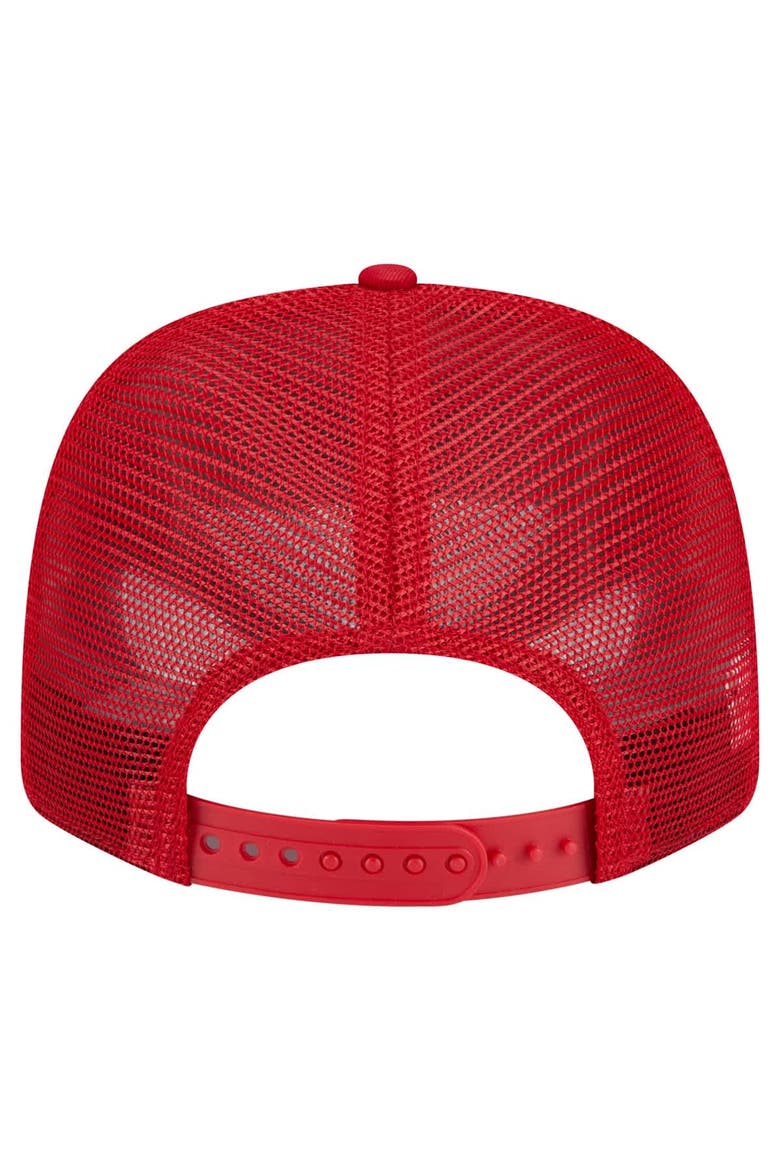 Men's New Era Red NC State Wolfpack Primary 9SEVENTY Trucker Stretch-Snap Hat, Alternate, color, Red