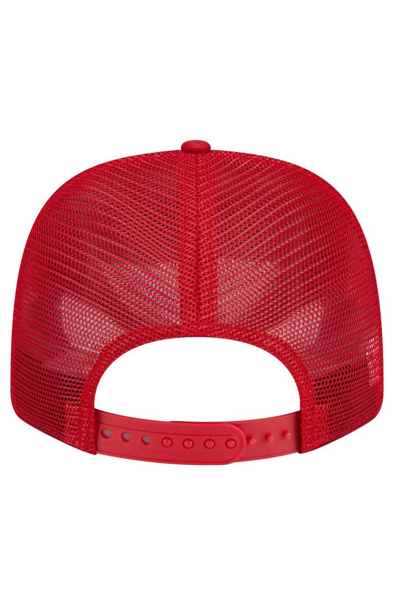 New Era Men's New Era Red NC State Wolfpack Primary 9SEVENTY Trucker Stretch-Snap Hat, Alternate, color, Red